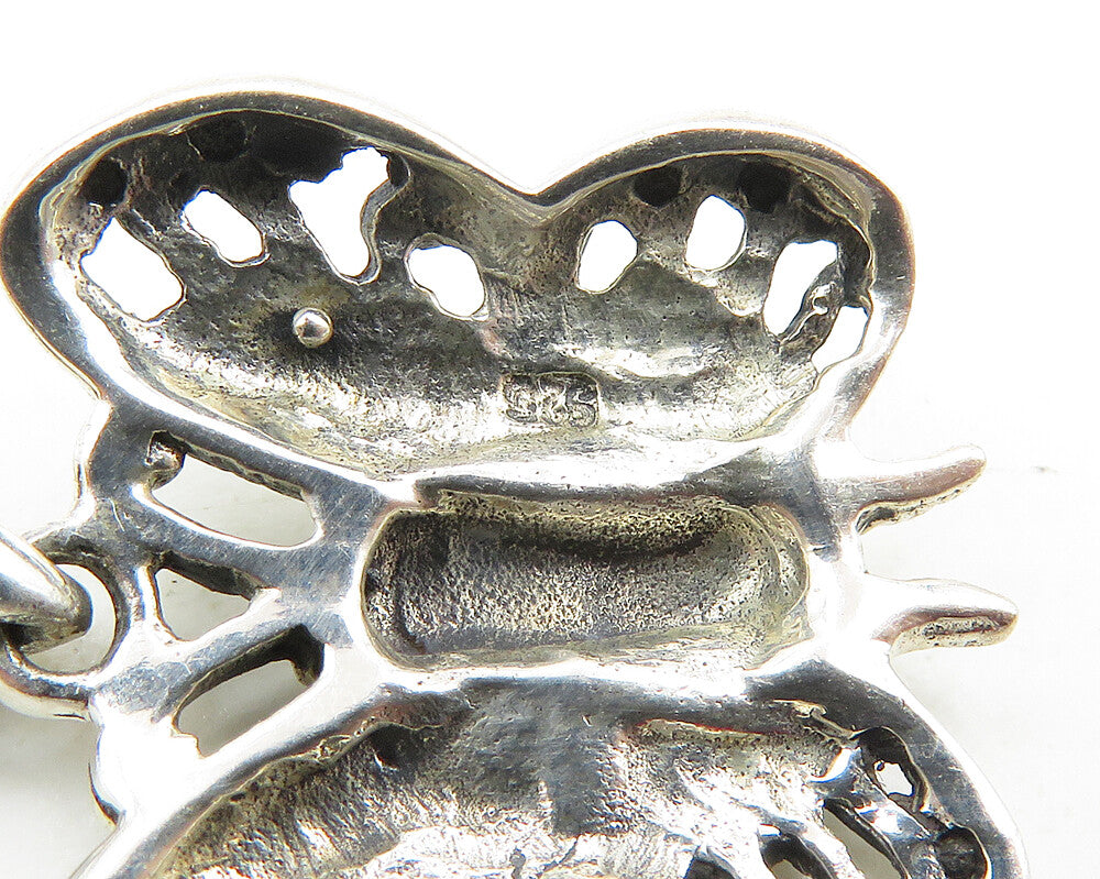 925 Sterling Silver  Vintage Shiny Petite Butterfly Motif Pendant  PT14728