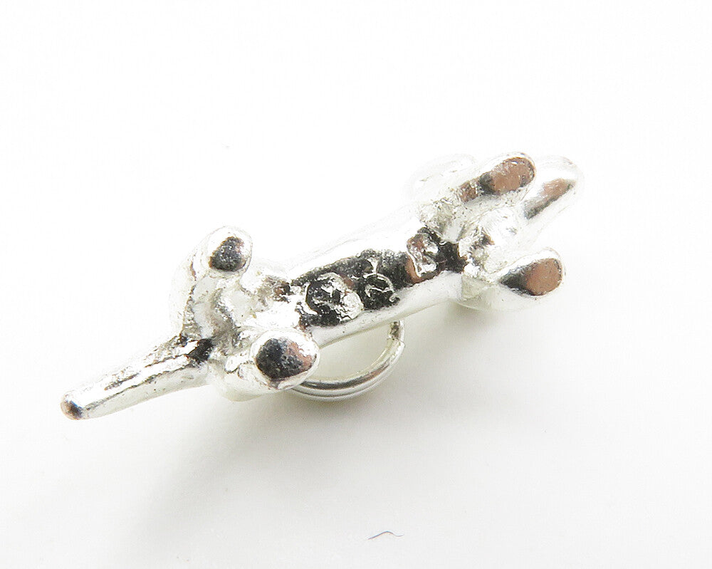 925 Sterling Silver  Vintage Petite Weiner Dog Motif Smooth Pendant  PT11031