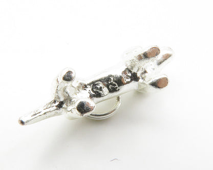 925 Sterling Silver  Vintage Petite Weiner Dog Motif Smooth Pendant  PT11031