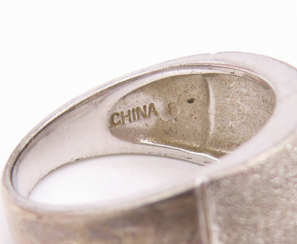 925 Sterling Silver Vintage Ring Minimalist Rough Finish Band  Sz 8  RG33368