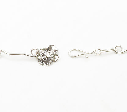 SHERRY TINSMAN 925 Sterling Silver Shiny Spiral Bar Link Chain Necklace NE2611
