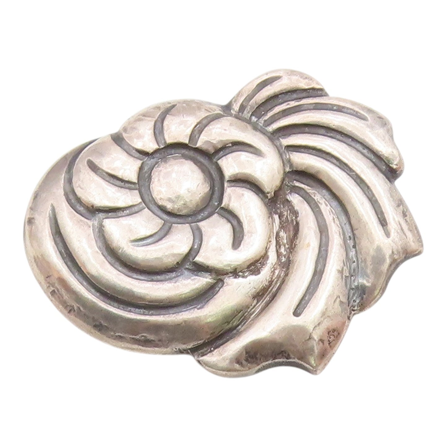 VELAZQUEZ MEXICO 925 Silver  Vintage Hollow Flower Swirl Brooch Pin  BP9612