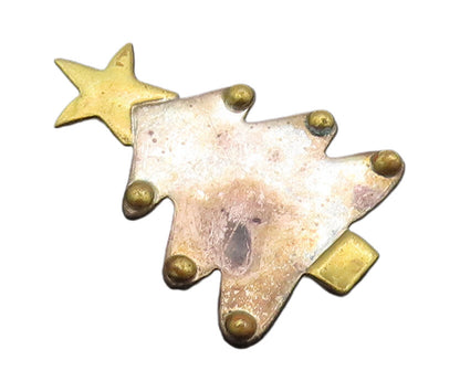 925 Sterling Silver Vintage Brooch Pin MEXICO Minimalist Christmas Tree  BP10600