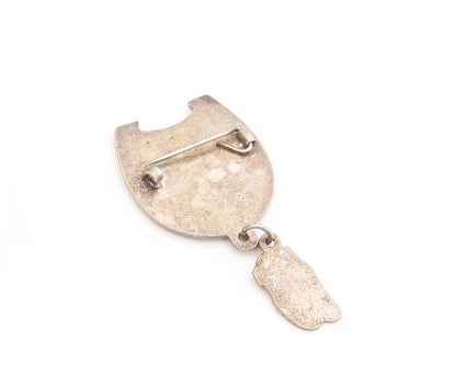 925 Sterling Silver Vintage Brooch Enameled Clarks Antique Shoe Club  BP11523