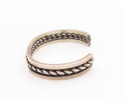 925 Sterling Silver Vintage Bracelet ROGER FRANCISCO NAVAJO Roped Cuff  BT11296