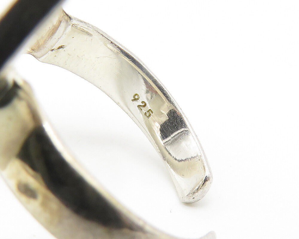 925 Sterling Silver  Vintage Shiny Open Oval Smooth Band Ring Sz 5  RG11552