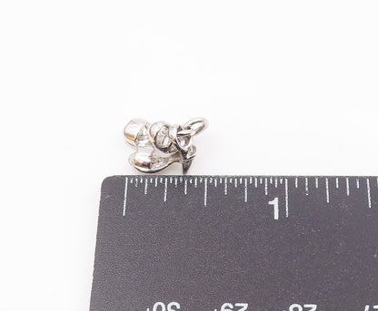 925 Sterling Silver  Vintage Two High Heels Sandals Charm Pendant  PT21266