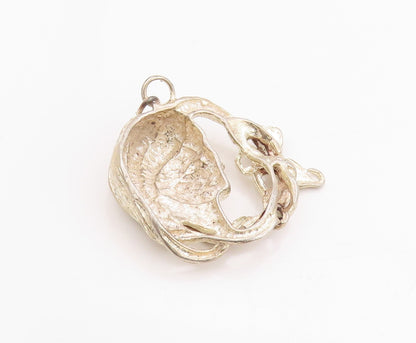 925 Sterling Silver Vintage Pendant Modernist Carved Female Figure PT24483