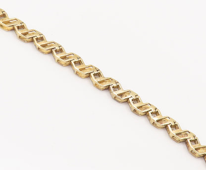 925 Sterling Silver  Vintage Gold Plated Brutalist CZ Tennis Bracelet  BT10127