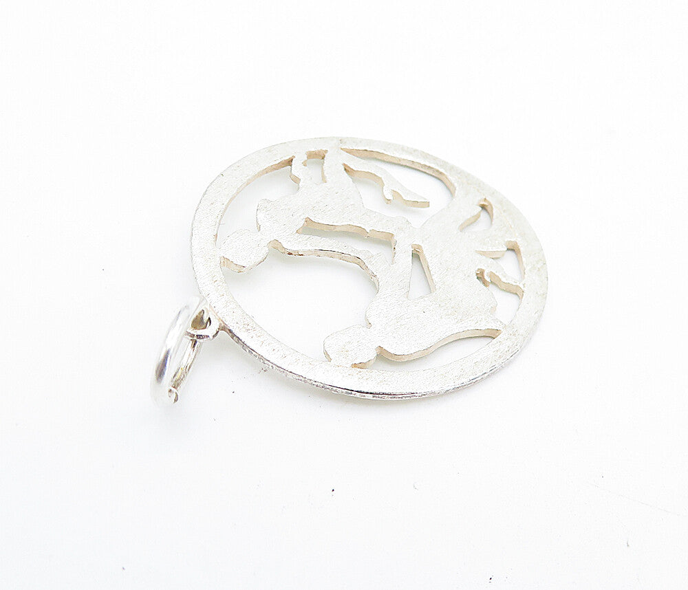 925 Sterling Silver Vintage Cutout Dancing Couple Silhouette Pendant PT5259