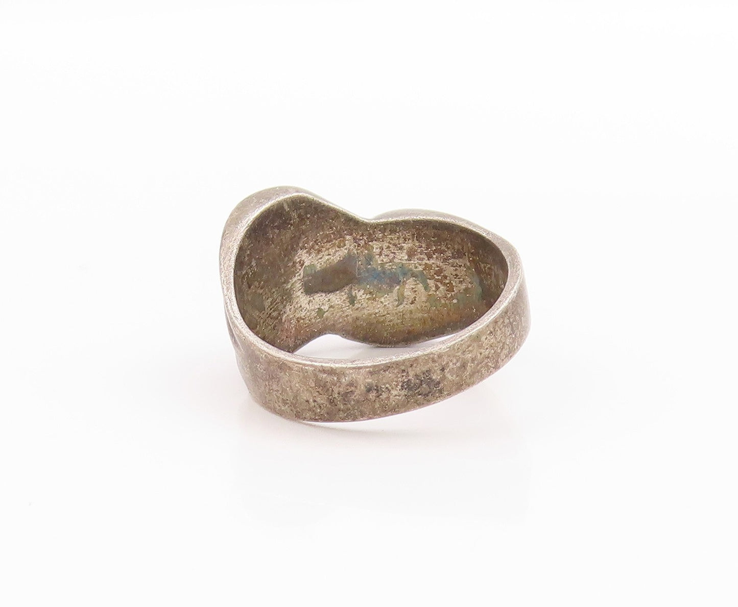 925 Sterling Silver Vintage Ring Dark Tone Carved Ribbon Knot  Sz 5.5  RG33548