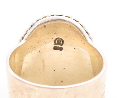 925 Sterling Silver Vintage Ring Twisted Rope Spiral Coil Carved  Sz 8  RG31645