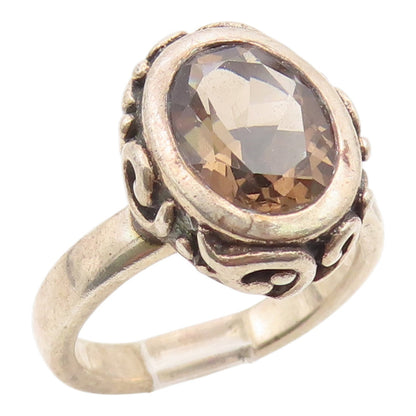 925 Sterling Silver Vintage Ring SILPADA Bezel Set Smoky Quartz  Sz 6  RG35553