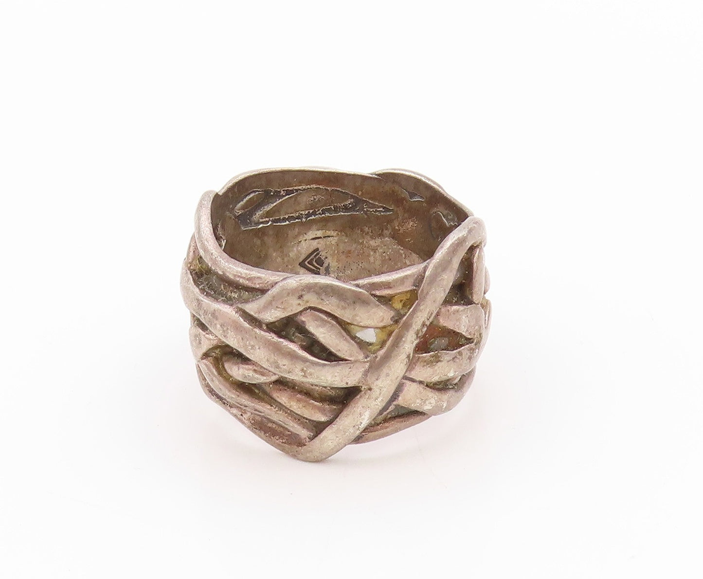 925 Sterling Silver Vintage Ring SILPADA Mother Of Pearls Brutalist Sz 8 RG33392