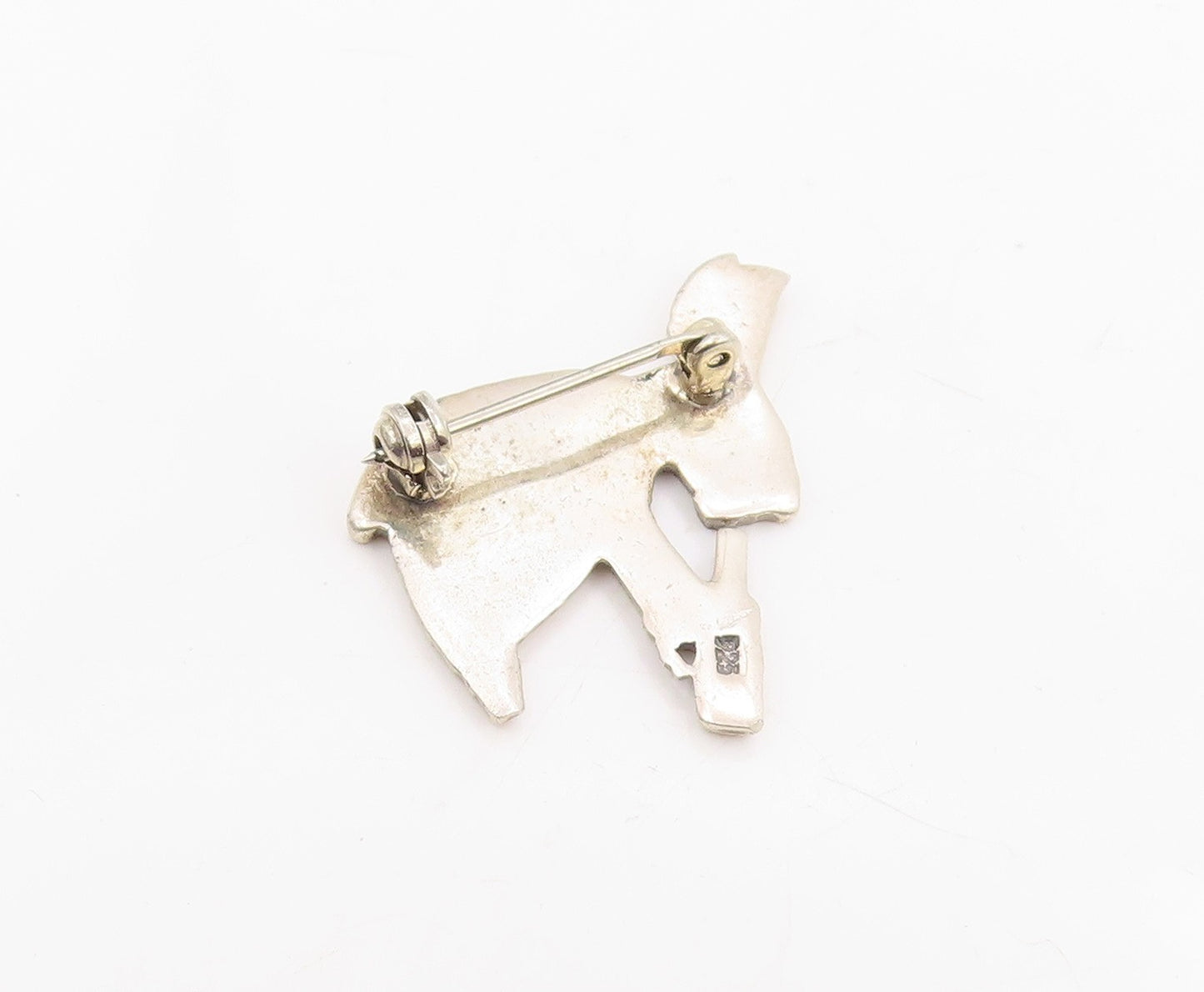 925 Sterling Silver Vintage Brooch Pin Modernist Tribal Animal Motif  BP12248