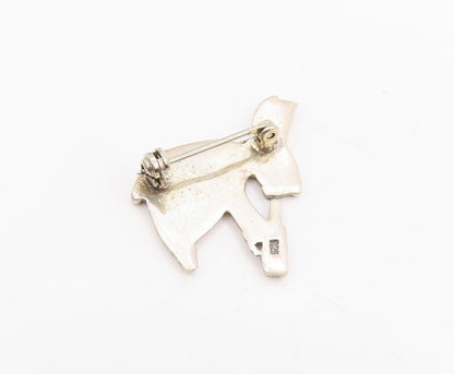 925 Sterling Silver Vintage Brooch Pin Modernist Tribal Animal Motif  BP12248