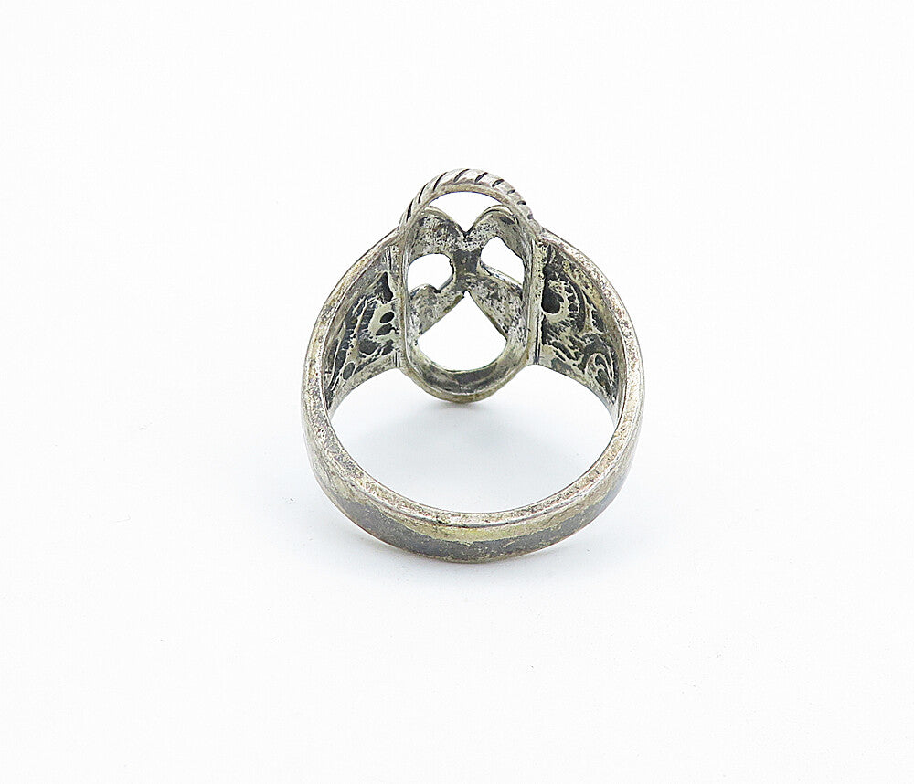 CAROLYN POLLACK 925 Silver  Vintage Dark Tone Swirl Band Ring Sz 10  RG7676