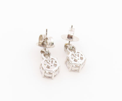 925 Sterling Silver Vintage Earrings CHARLES WINSTON Classic CZ Drop  EG14488