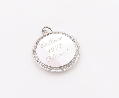 925 Sterling Silver  Vintage Enamel Merry Christmas Candle Pendant  PT18868