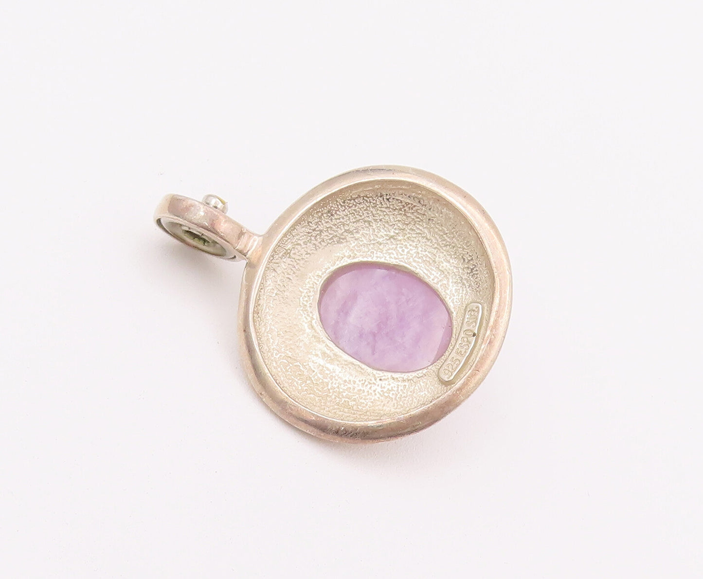 925 Sterling Silver Vintage Pendant ESPO SIG Purple Cabochon Charoite   PT22788