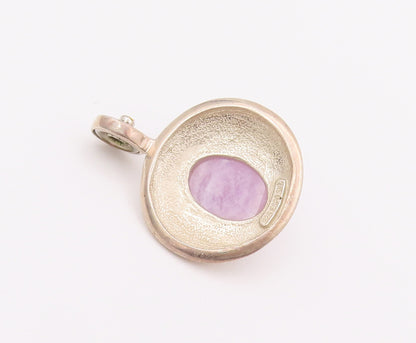 925 Sterling Silver Vintage Pendant ESPO SIG Purple Cabochon Charoite   PT22788