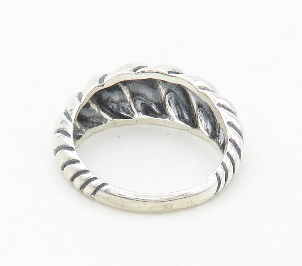 CAROLYN POLLACK 925 Silver  Vintage Shiny Twist Dome Band Ring Sz 8  RG16696