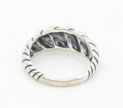 CAROLYN POLLACK 925 Silver  Vintage Shiny Twist Dome Band Ring Sz 8  RG16696