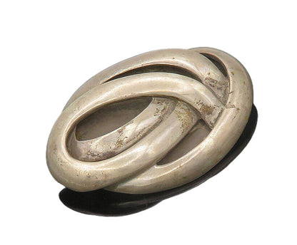 DESIGNER 925 Sterling Silver  Vintage Smooth Swirl Knot Brooch Pin  BP7451