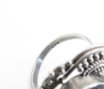 925 Sterling Silver  Vintage Faceted Agate Twist Cocktail Ring Sz 9.5  RG6899