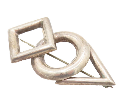 925 Sterling Silver  Vintage Different Geometric Shape Brooch Pin  BP10111