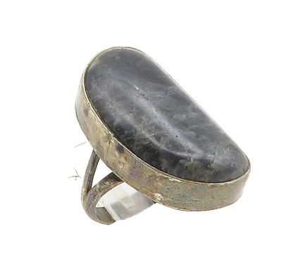 925 Sterling Silver  Vintage Cabochon Jasper Split Cocktail Ring Sz 7  RG16473