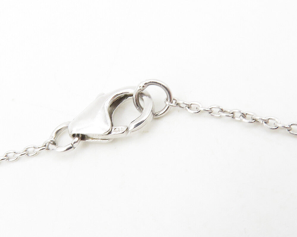 925 Sterling Silver  Cubic Zirconia Encrusted Round Chain Necklace  NE1926