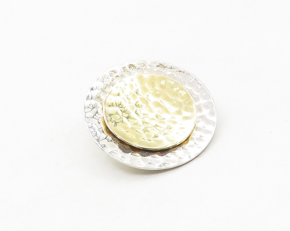 SILPADA 925 Sterling Silver  Shiny Two Tone Hammered Round Pendant  PT13827