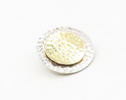 SILPADA 925 Sterling Silver  Shiny Two Tone Hammered Round Pendant  PT13827