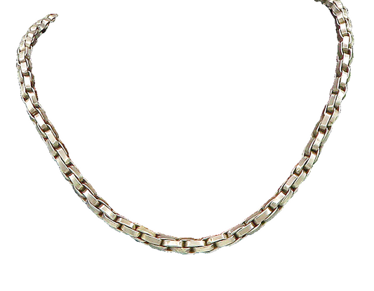 925 Sterling Silver Vintage Interlocking Link Chain Necklace NE3803