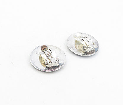 SIAM 925 Sterling Silver  Vintage Niello Dancer Non Pierce Earrings  EG4099