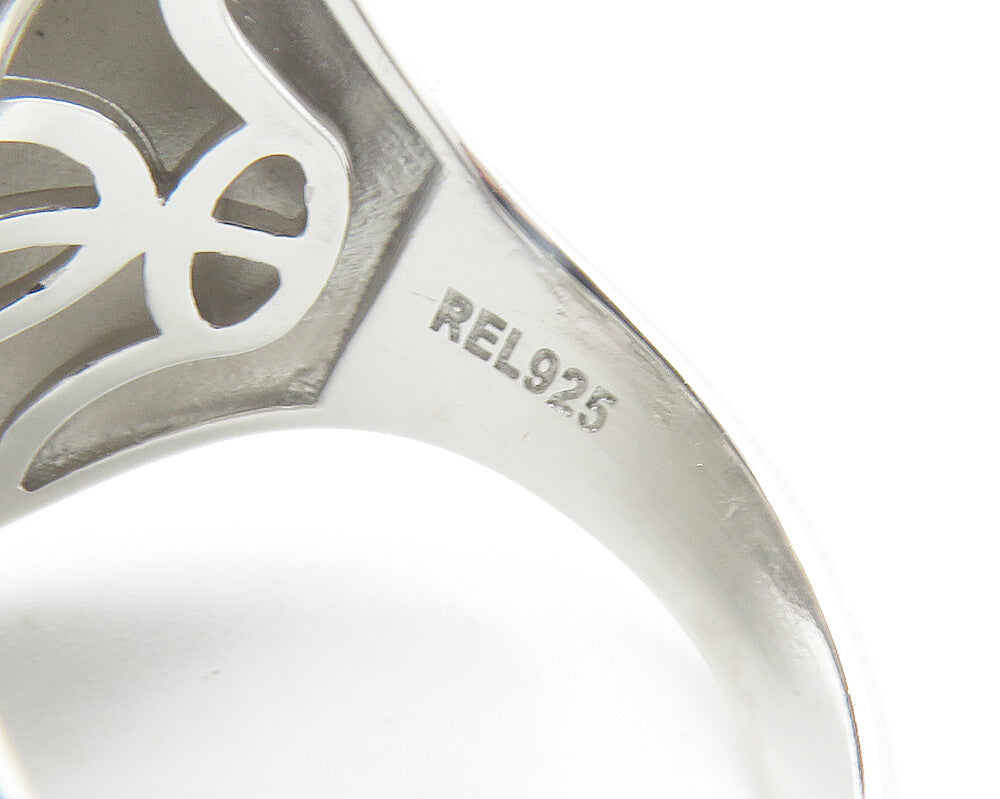 925 Sterling Silver  Cubic Zirconia Praying Angel Cocktail Ring Sz 10  RG11919