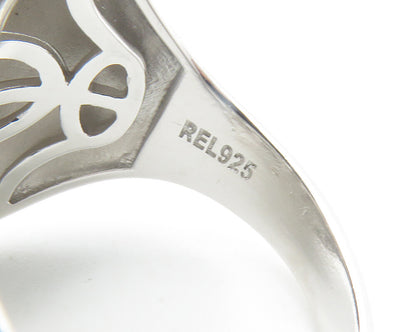 925 Sterling Silver  Cubic Zirconia Praying Angel Cocktail Ring Sz 10  RG11919