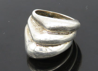 JM 925 Sterling Silver  Vintage Shiny Fluted Dome Band Ring Sz 5  RG21241