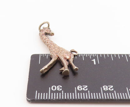 925 Sterling Silver Vintage Pendant Miniature Giraffe Cutout Figure  PT26061