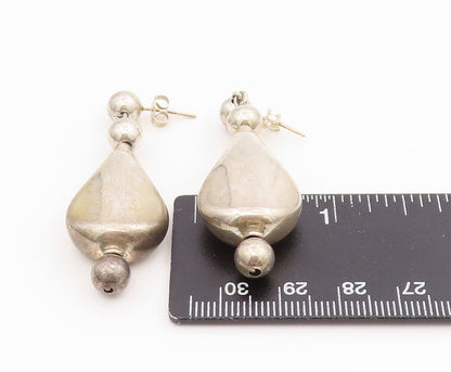 14k Gold & 925 Sterling Silver Vintage Earrings Classic Teardrop Dangle  EG13942
