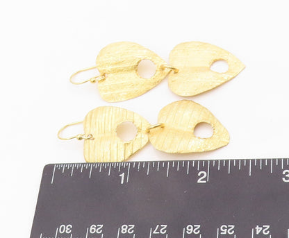 925 Sterling Silver Vintage Earrings Gold Plated Dangling Cutout Hearts  EG13326