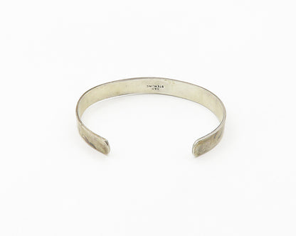 HAND & HAMMER 925 Silver  Vintage Eat Sleep Knit Shiny Cuff Bracelet  BT7211