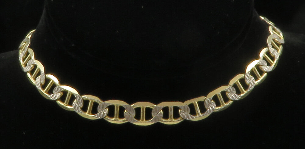 925 Sterling Silver  Vintage Shiny Diamond Cut Anchor Chain Necklace  NE2398