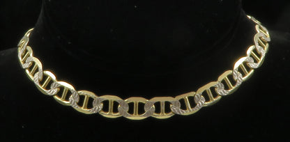 925 Sterling Silver  Vintage Shiny Diamond Cut Anchor Chain Necklace  NE2398