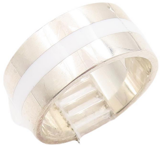 925 Sterling Silver Vintage Ring DARI Minimalist Enameled Ring  Sz 7 RG28548