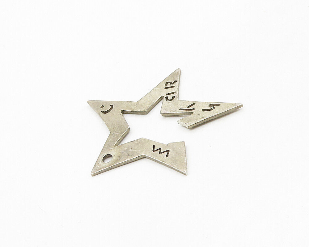 MEXICO 925 Sterling Silver  Vintage Open Star Cutout Detail Pendant  PT14306