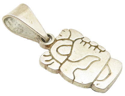MEXICO 925 Sterling Silver  Vintage Etched Design Drop Pendant  PT8332