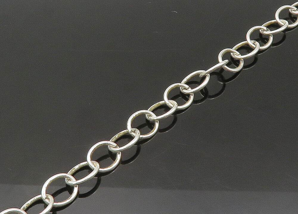 CAROLYN POLLACK 925 Silver  Vintage Mother Of Pearl Chain Necklace  NE3576