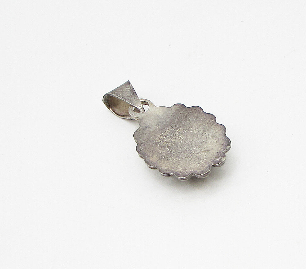 MEXICO 925 Sterling Silver  Vintage Bezel Set Sodalite Drop Pendant  PT2319